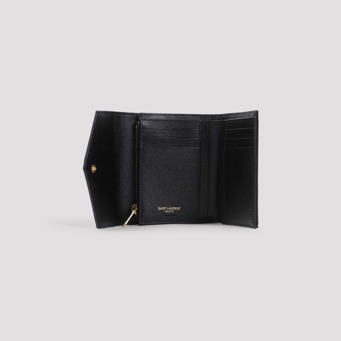 Saint Laurent Chevron Quilted Black Matelassé Leather Wallet