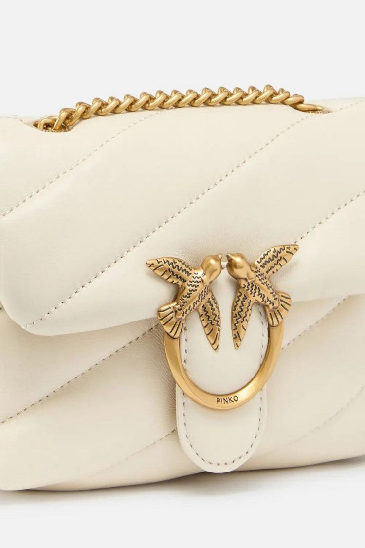 Pinko Quilted Shoulder Bag With Gold Bird Clasp