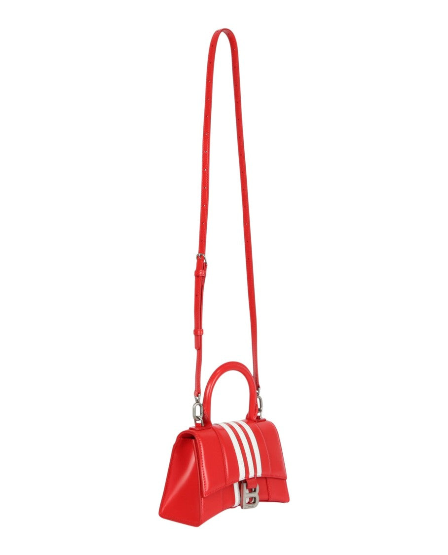 Balenciaga Hourglass-Structured Striped Shoulder Bag With Silver Accents