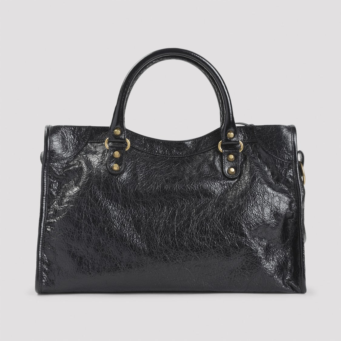 Balenciaga Textured Black Lamb Leather Shoulder Bag