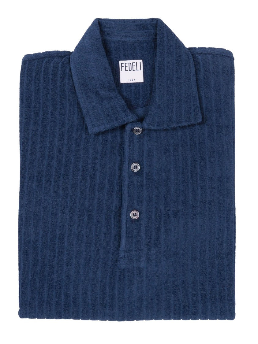Fedeli Short Sleeve Ribbed Knitted Polo Shirt