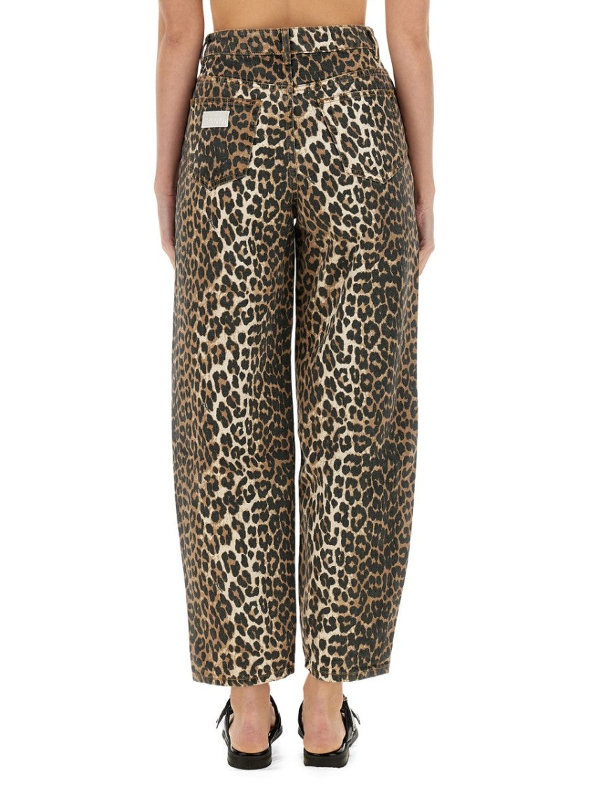 Ganni Leopard Print Denim "Stary" Jeans