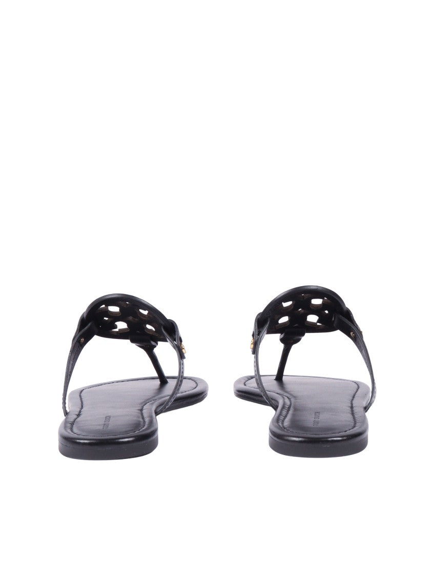 Tory Burch Black Miller Minimalist Bovine Leather Sandals