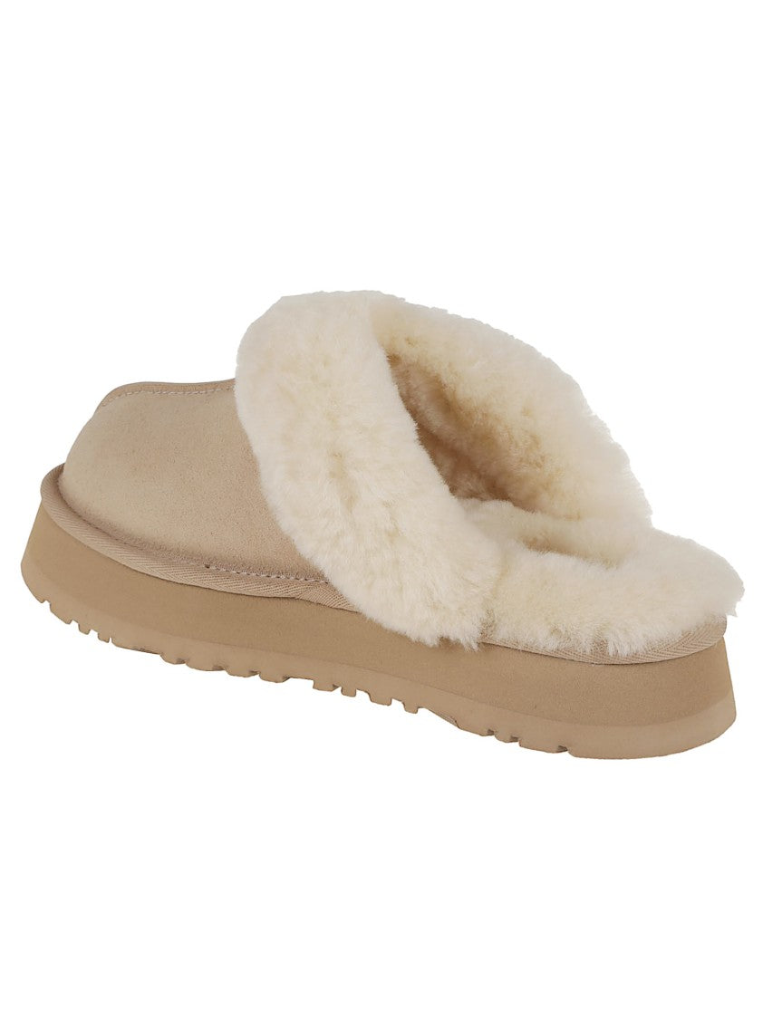Ugg Sheepskin And Suede Slide With Plush Collar
