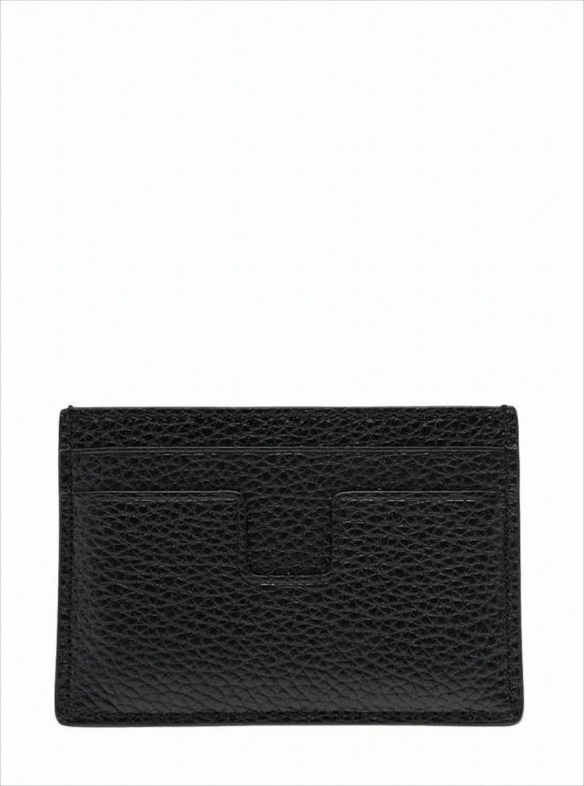 Tom Ford Textured Leather Cardholder With Elegant Gold Logo