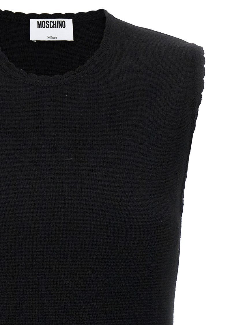 Moschino Merino Wool Mini Dress With Chain Detail