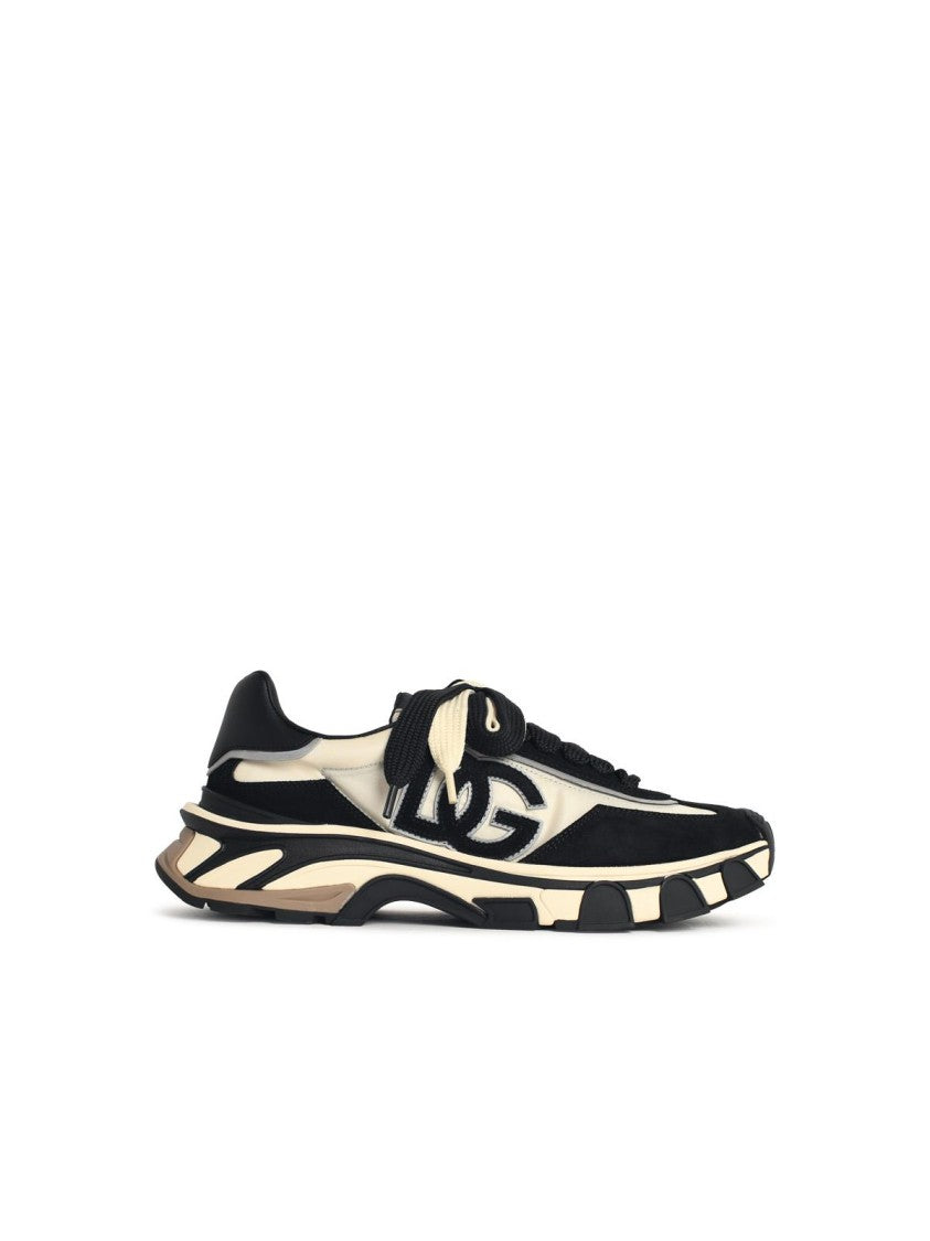 Dolce & Gabbana Ivory Airmaster Fabric Leather Sneakers