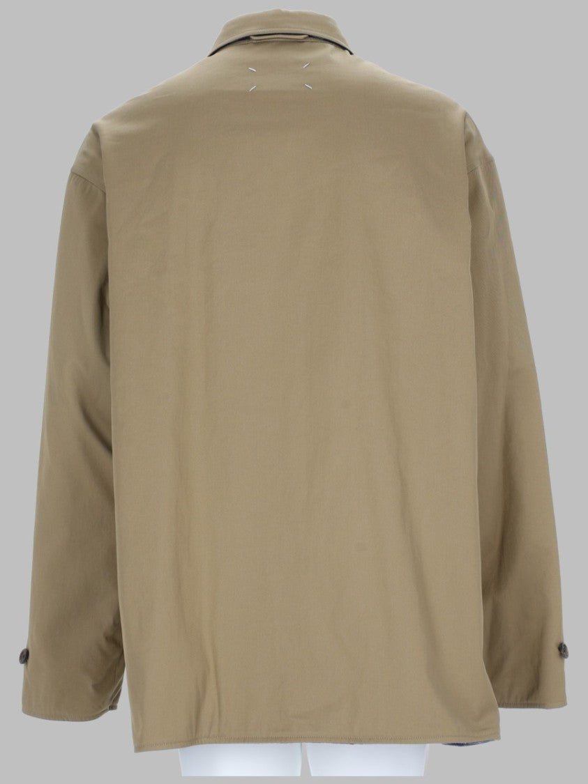 Maison Margiela Beige Sports Jacket With Classic Collar And Button-Down Front