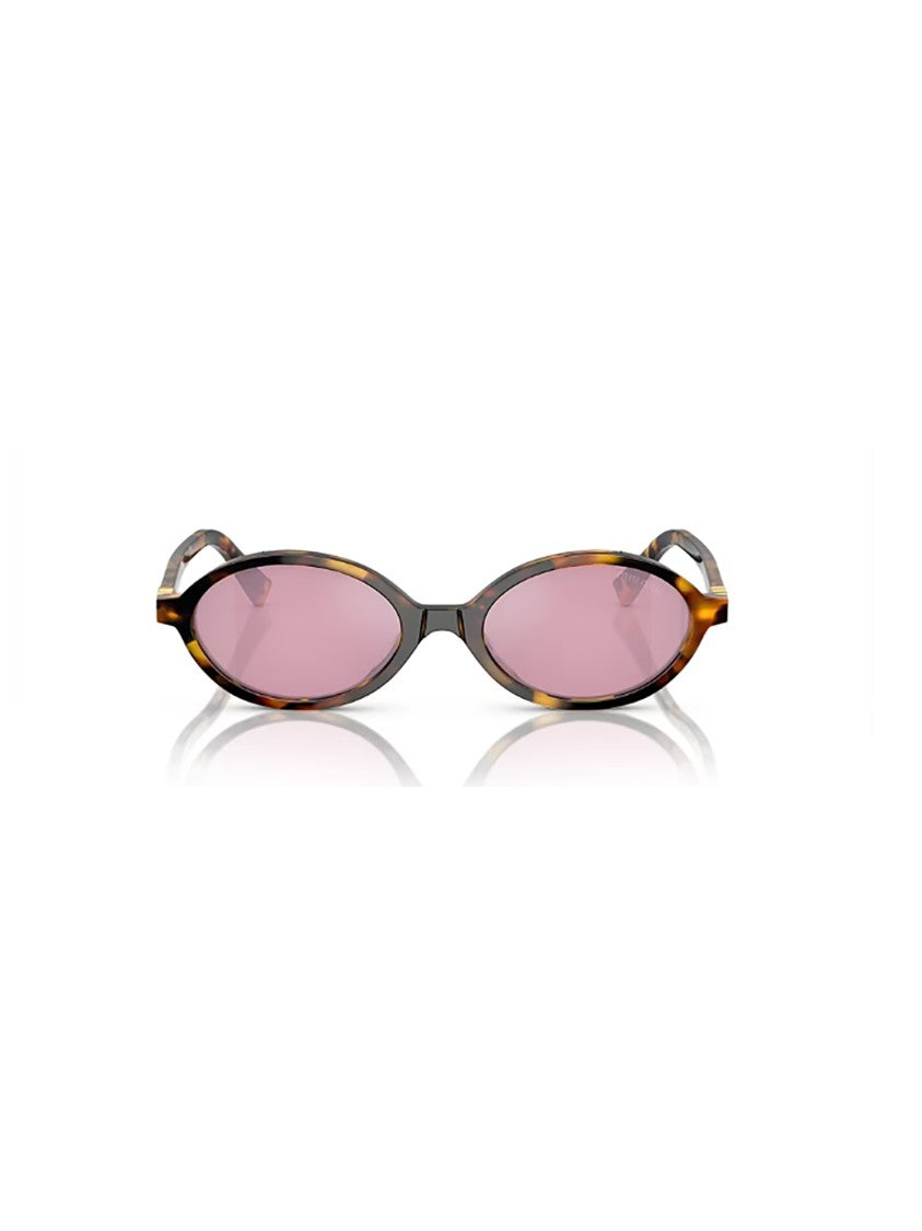Miu Miu Bold Oversized Oval Sunglasses With Tortoiseshell Frames