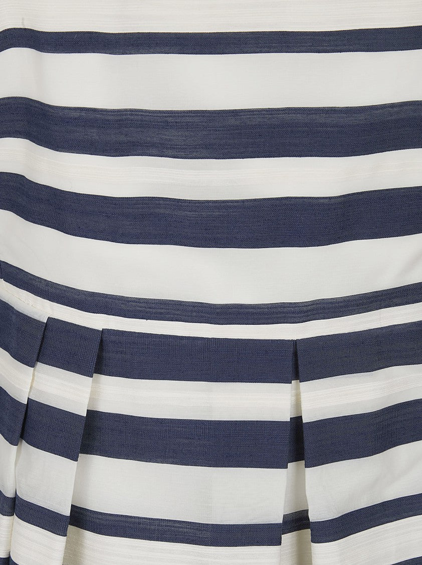 Lauren Woven Striped Fit-And-Flare Dress With Spaghetti Straps