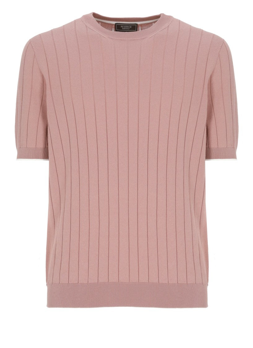 Peserico Textured Ribbed Cotton T-Shirt