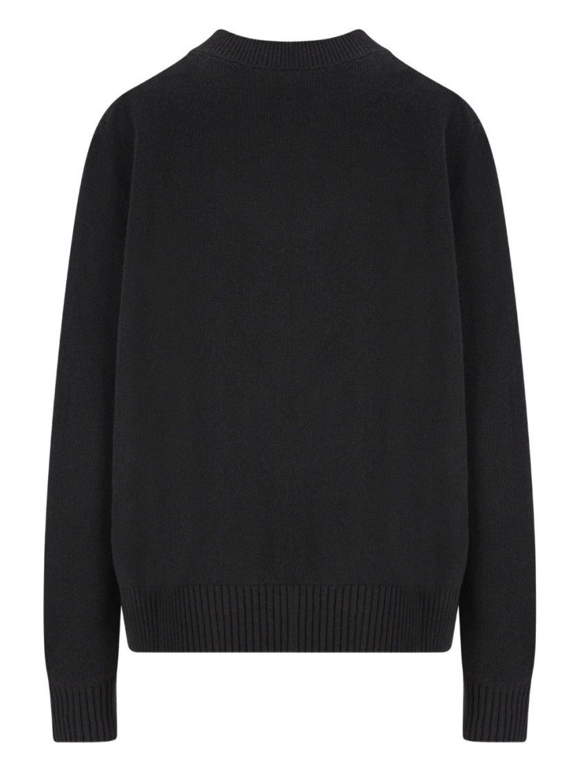 Givenchy Black Silk And Nylon Crew Neck Sweater