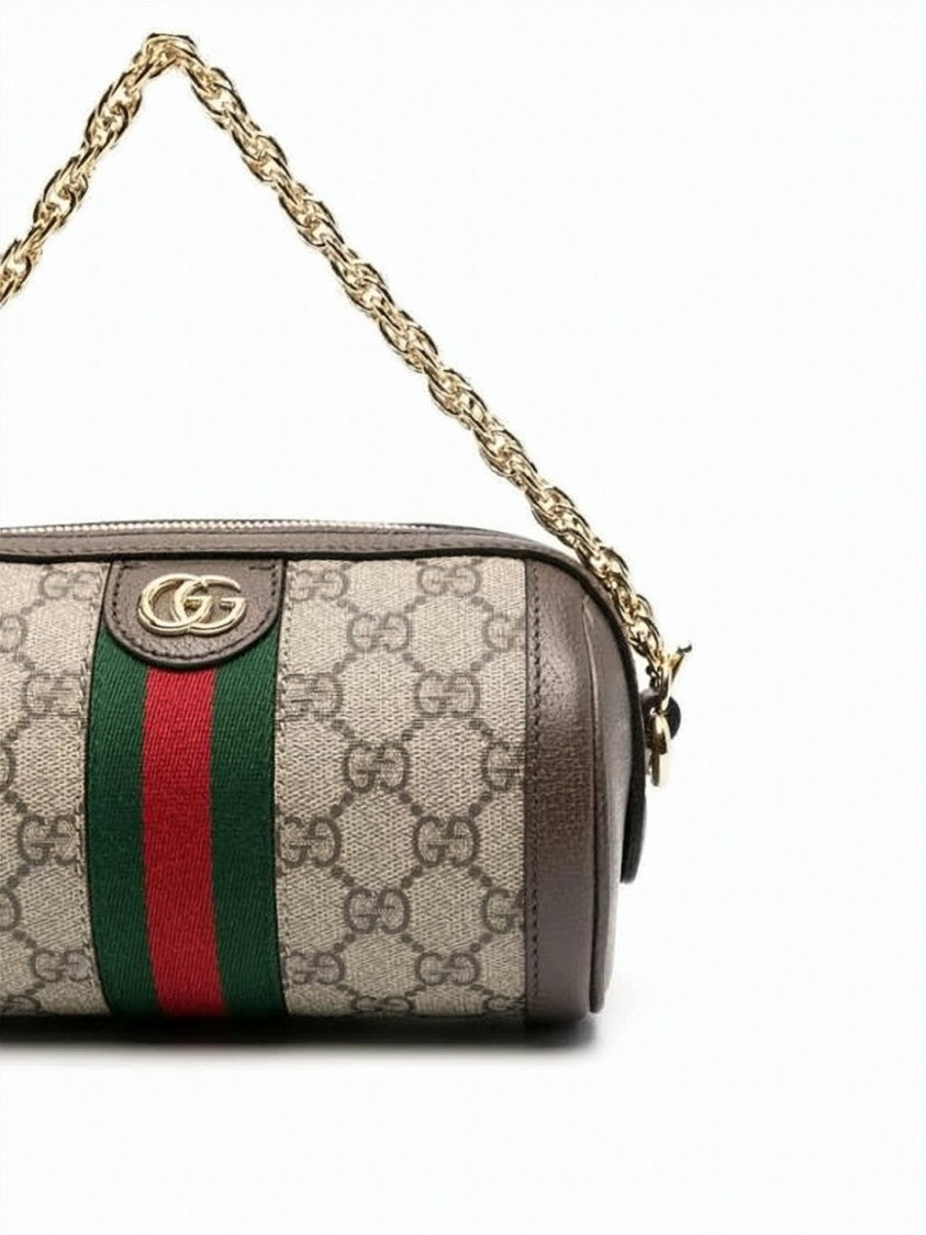 Gucci Mini Monogram Canvas Crossbody Bag With Gold-Tone Details