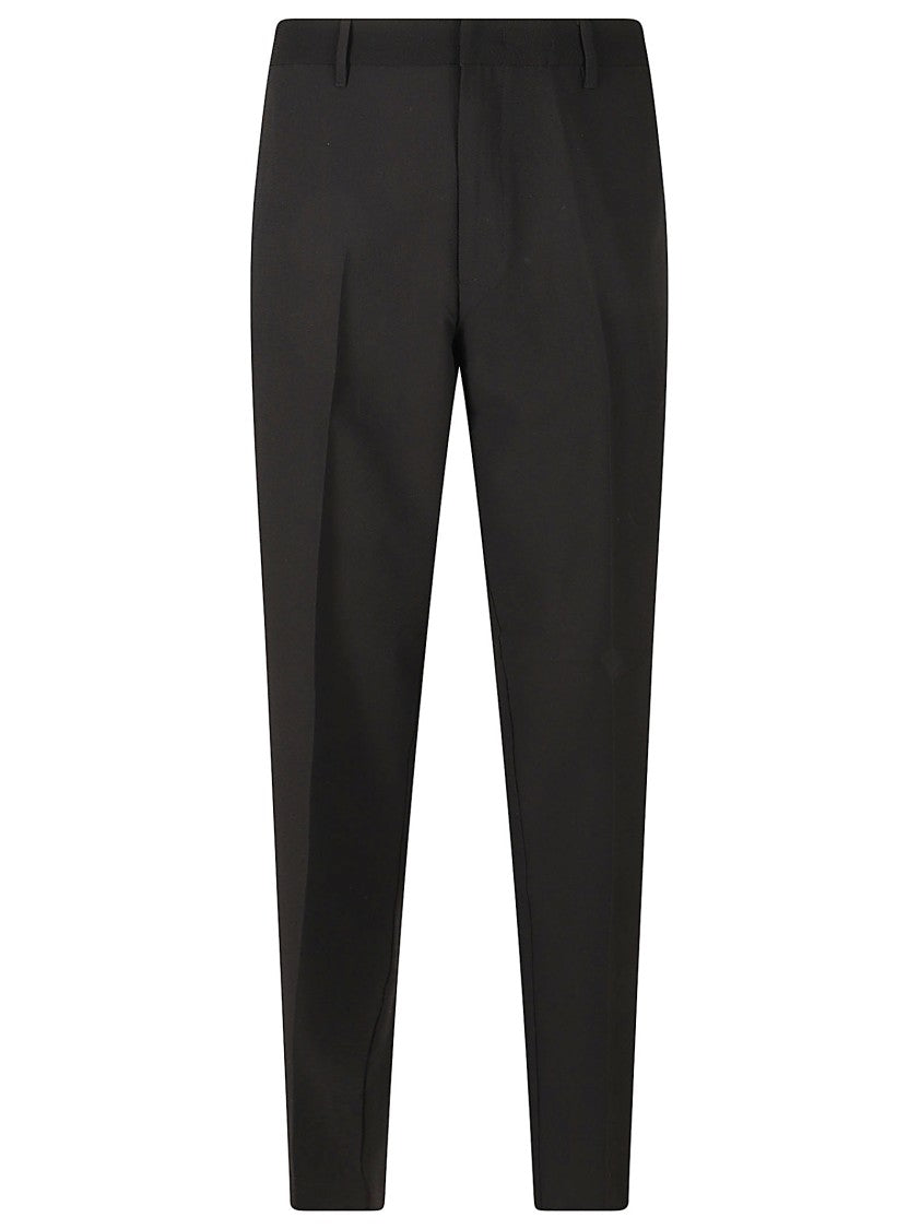 Emporio Armani Tailored Fit Straight Leg Trousers With Subtle Pleats And Refined Details