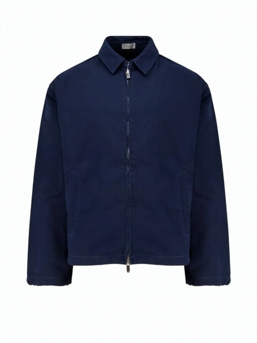 Dior Structured Blue Jacket With Front Zipper