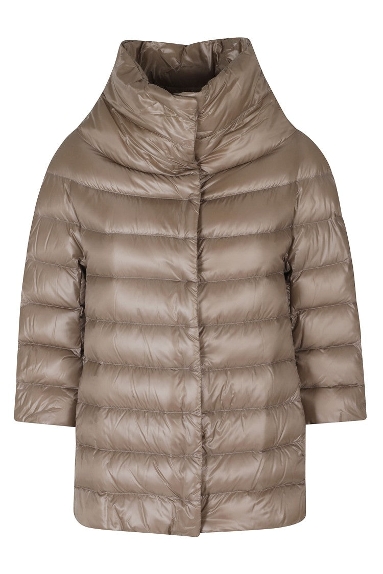 Herno Neutral Aminta Crater Neck 3/4 Sleeves Polyamide Down Jacket