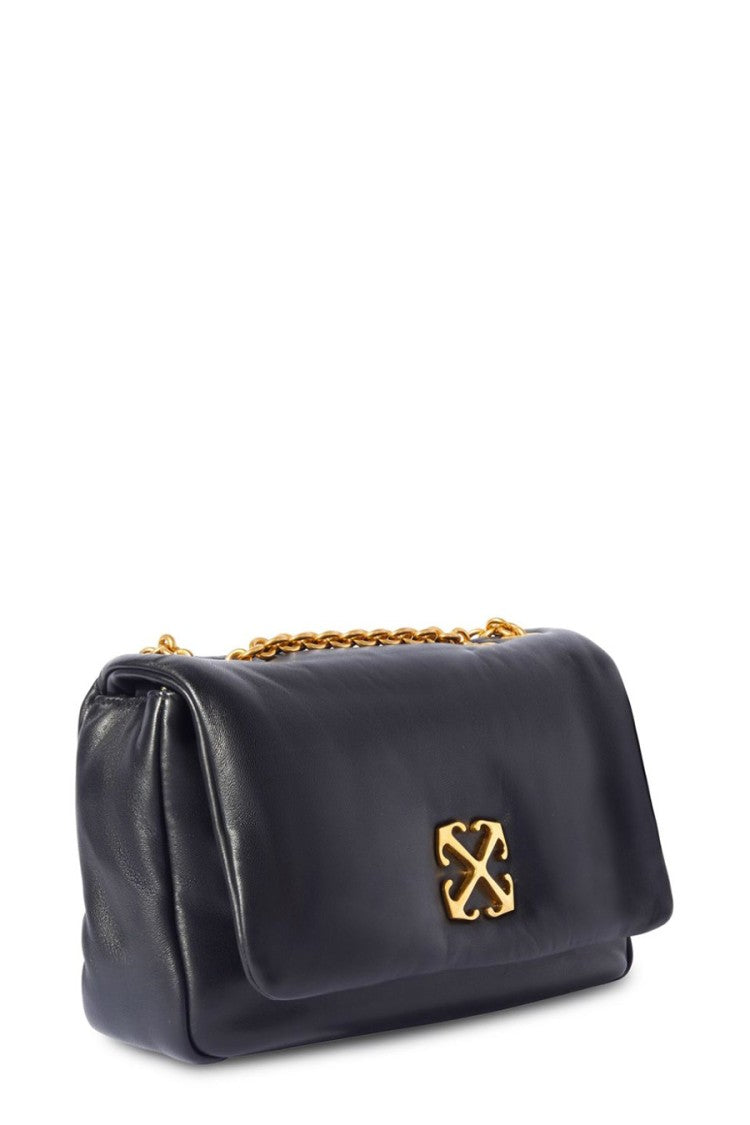 Off-White Black Jitney Puffer Calf Leather Shoulder Bag