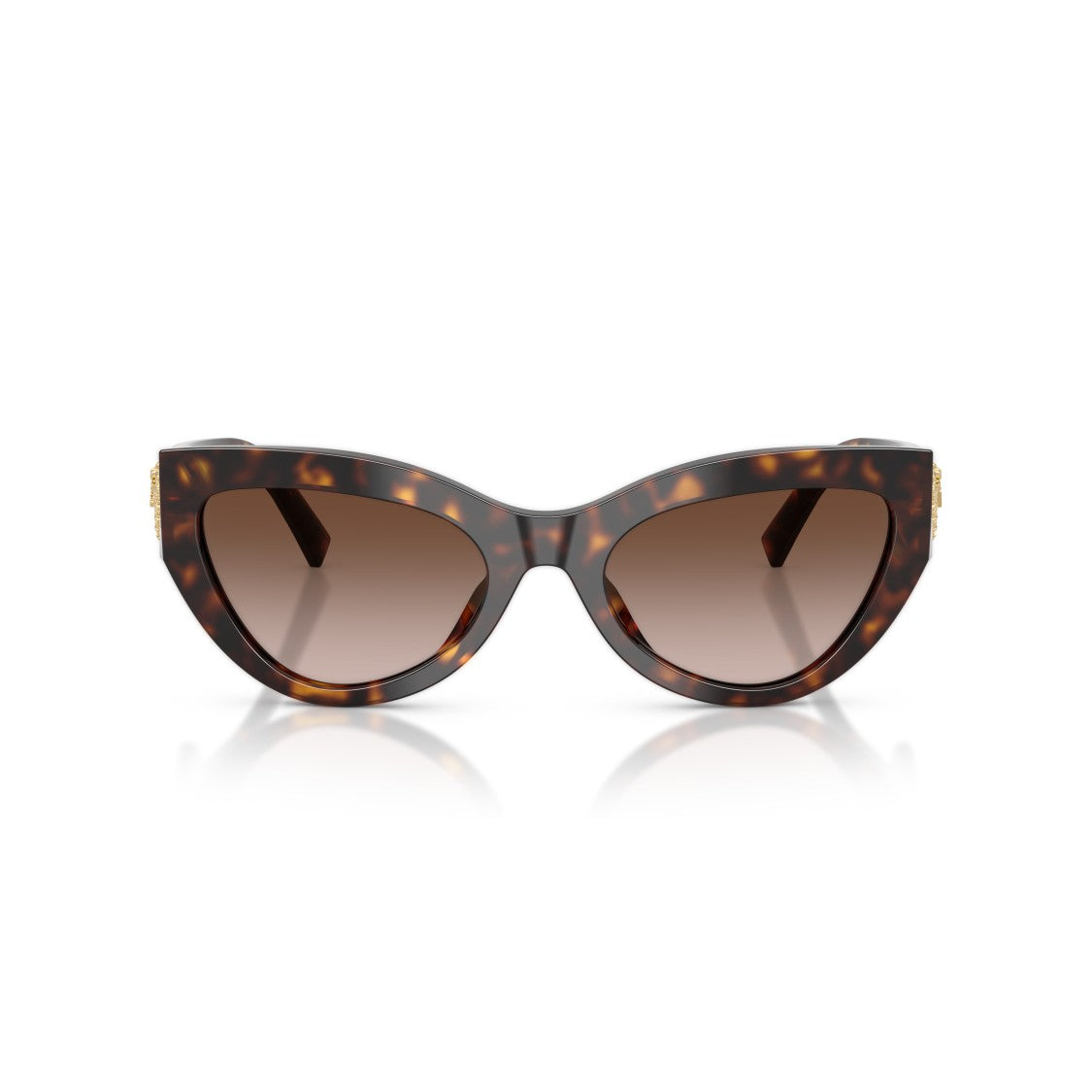 Dolce & Gabbana Cat-Eye Sunglasses With Tortoiseshell Frame And Gold Embellishments
