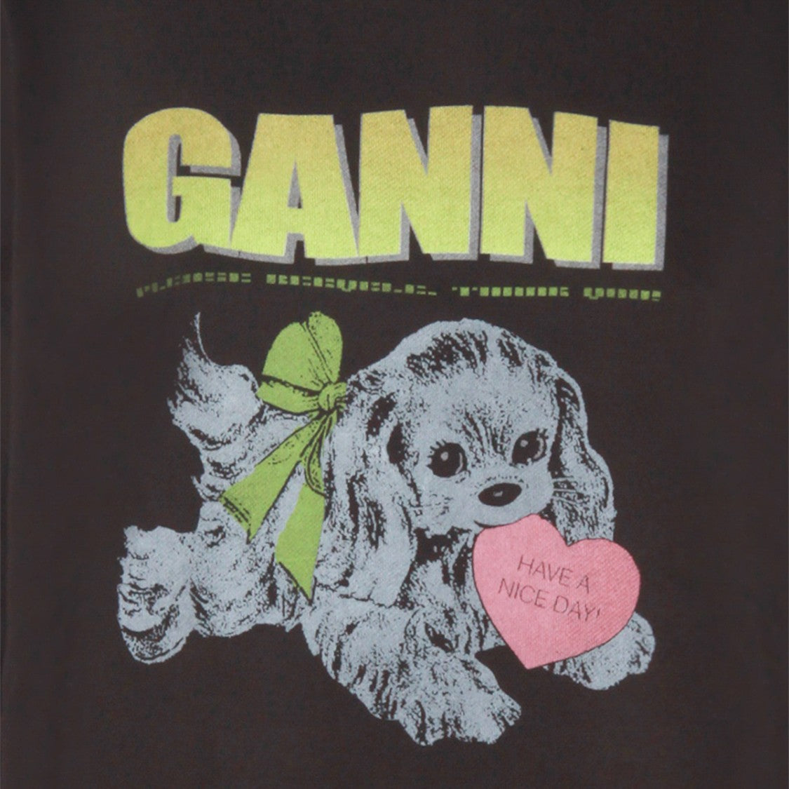 Ganni Black Cotton Sweatshirt