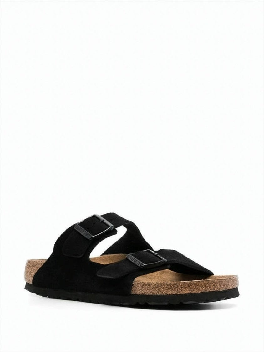 Birkenstock Suede-Lined Leather Sandals With Adjustable Straps