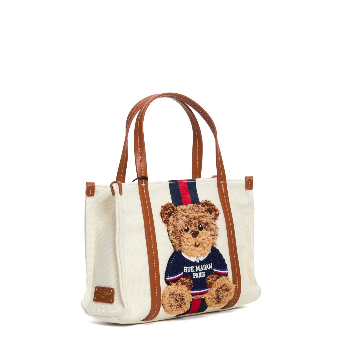 Rue Madame Mini Shopping Bag With Teddy Bear Appliqué