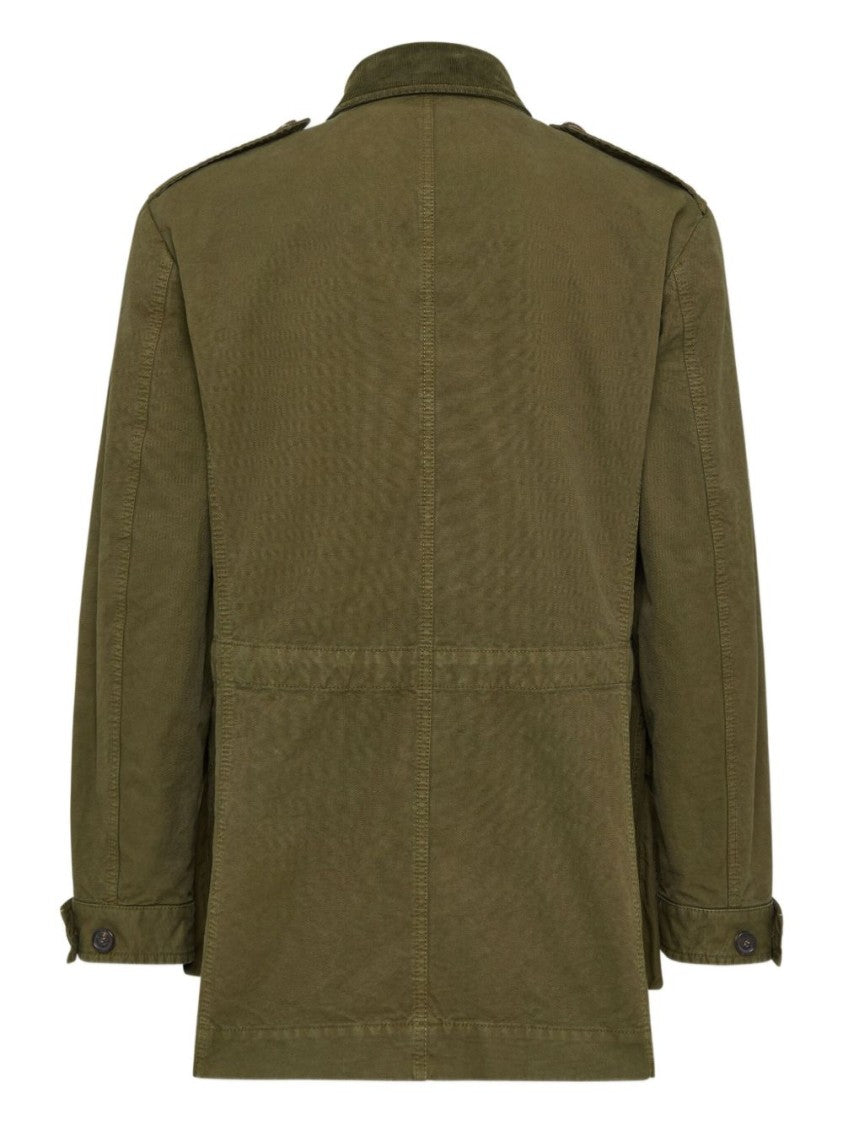 Dsquared2 Green Front Flap Pocket Button Jacket
