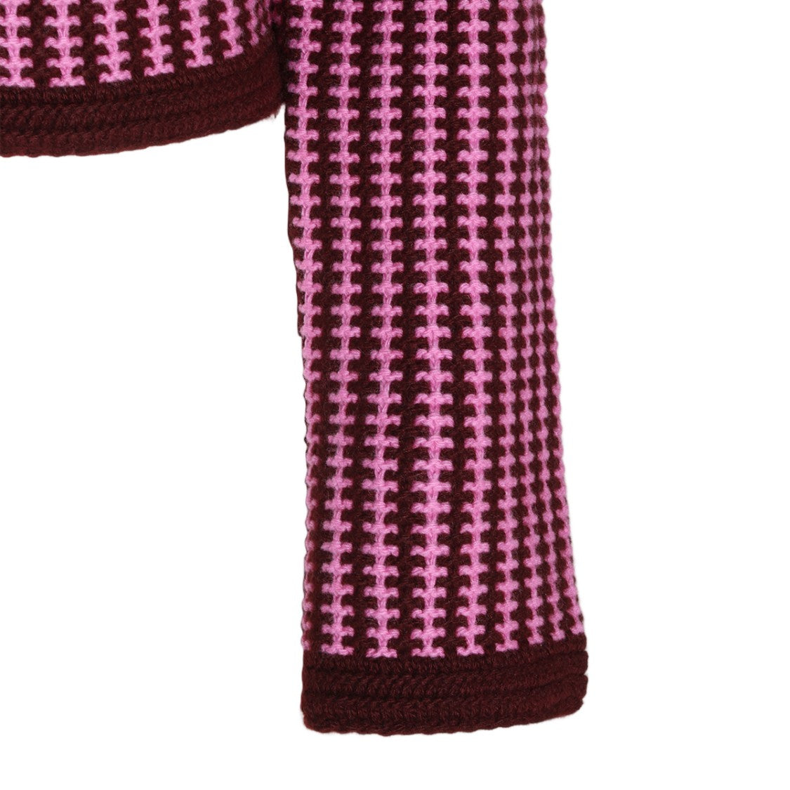 Versace Textured Knit Gold Button Cropped Sweater