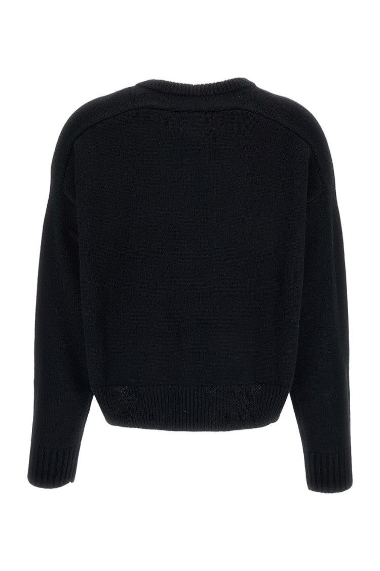 Loulou De Saison Black Breha Wool-Cashmere Crewneck Sweater