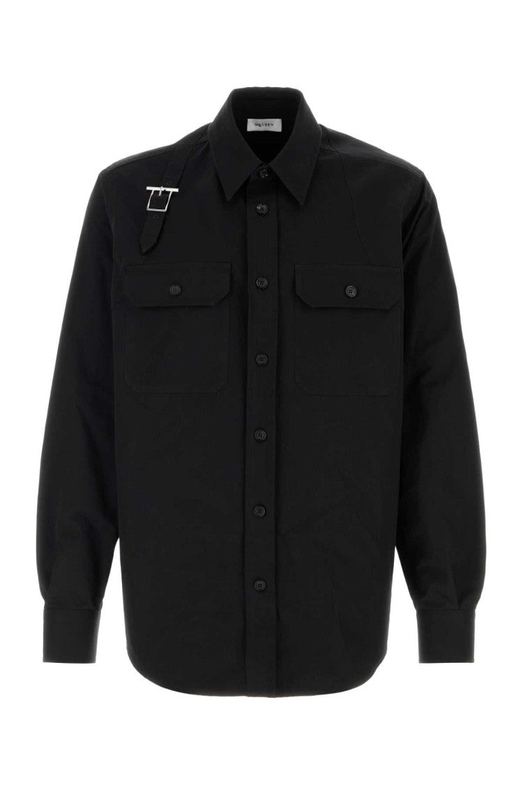 Alexander Mcqueen Black Poplin Shirt