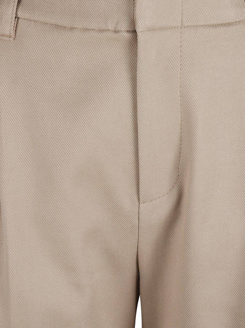 Brunello Cucinelli Tailored Beige Trousers With Subtle Texture