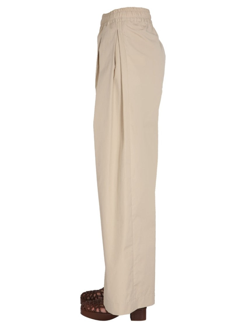 Aspesi Wide-Leg Poplin Pants With Drawstring Waist
