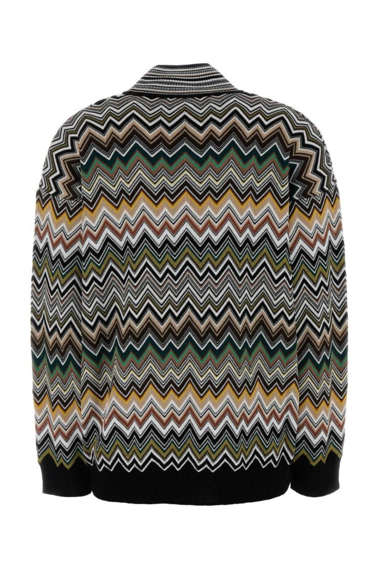 Missoni Chevron-Pattern Turtleneck Sweater In Vibrant Multicolors