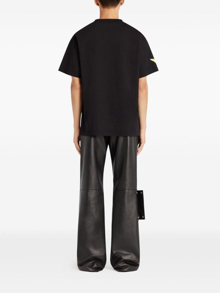 Courrèges Black Contrast Logo Lettering Crew Neck T-Shirt