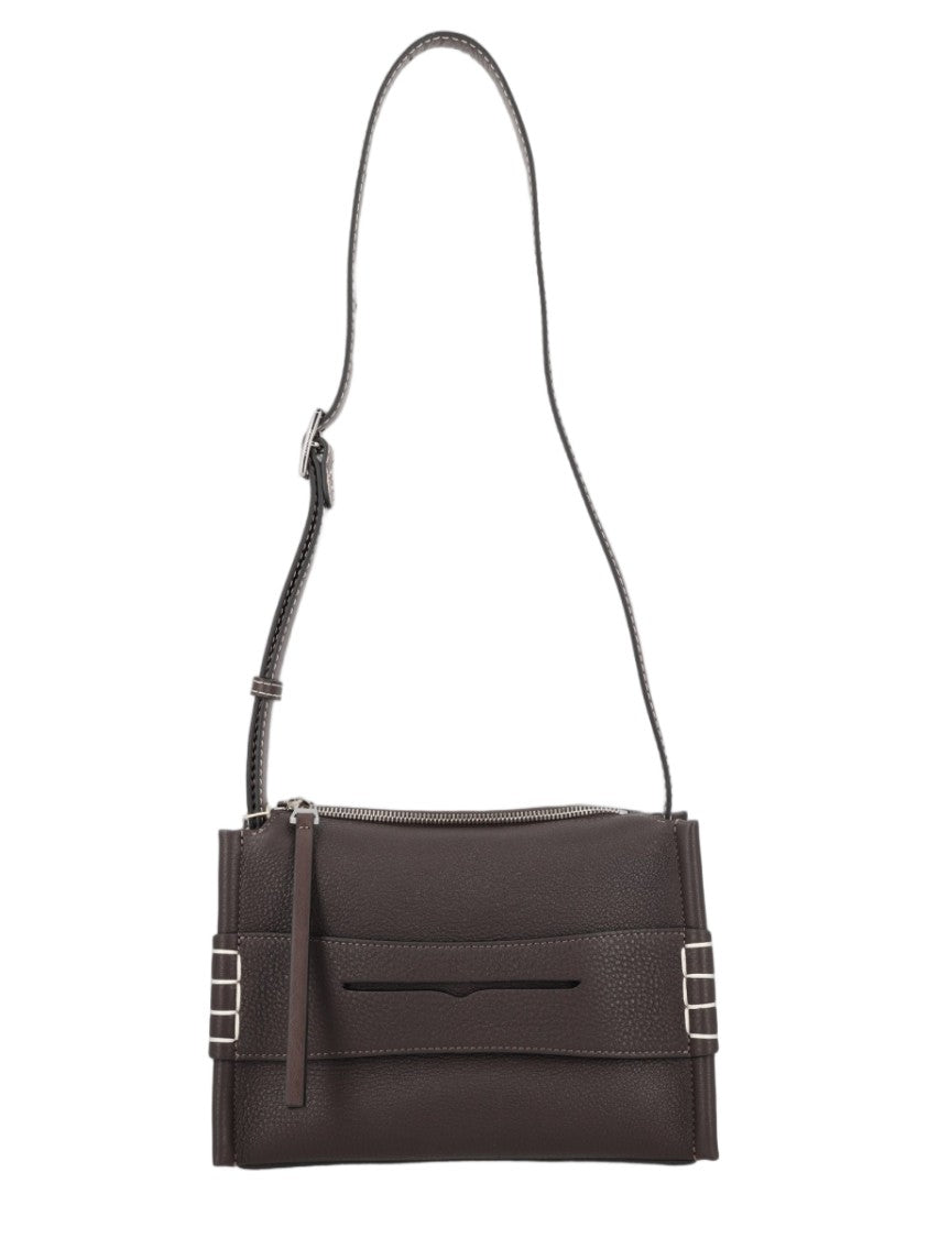 J. W. Anderson Textured Leather Rectangular Shoulder Bag With Zip Closure