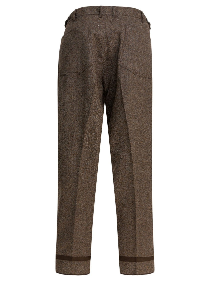 Maison Margiela Wide-Leg Wool Pants With Low Waist