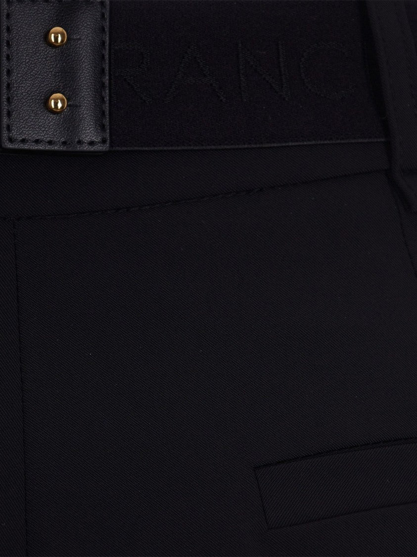 Elisabetta Franchi High-Waisted Tailored Black Belted Shorts