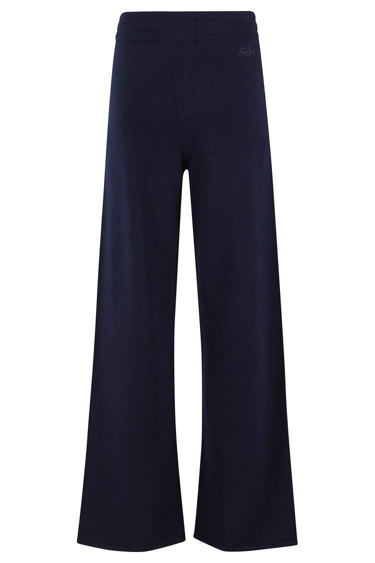 Mc2 Saint Barth Wide-Leg Knit Pants With Elastic Waistband