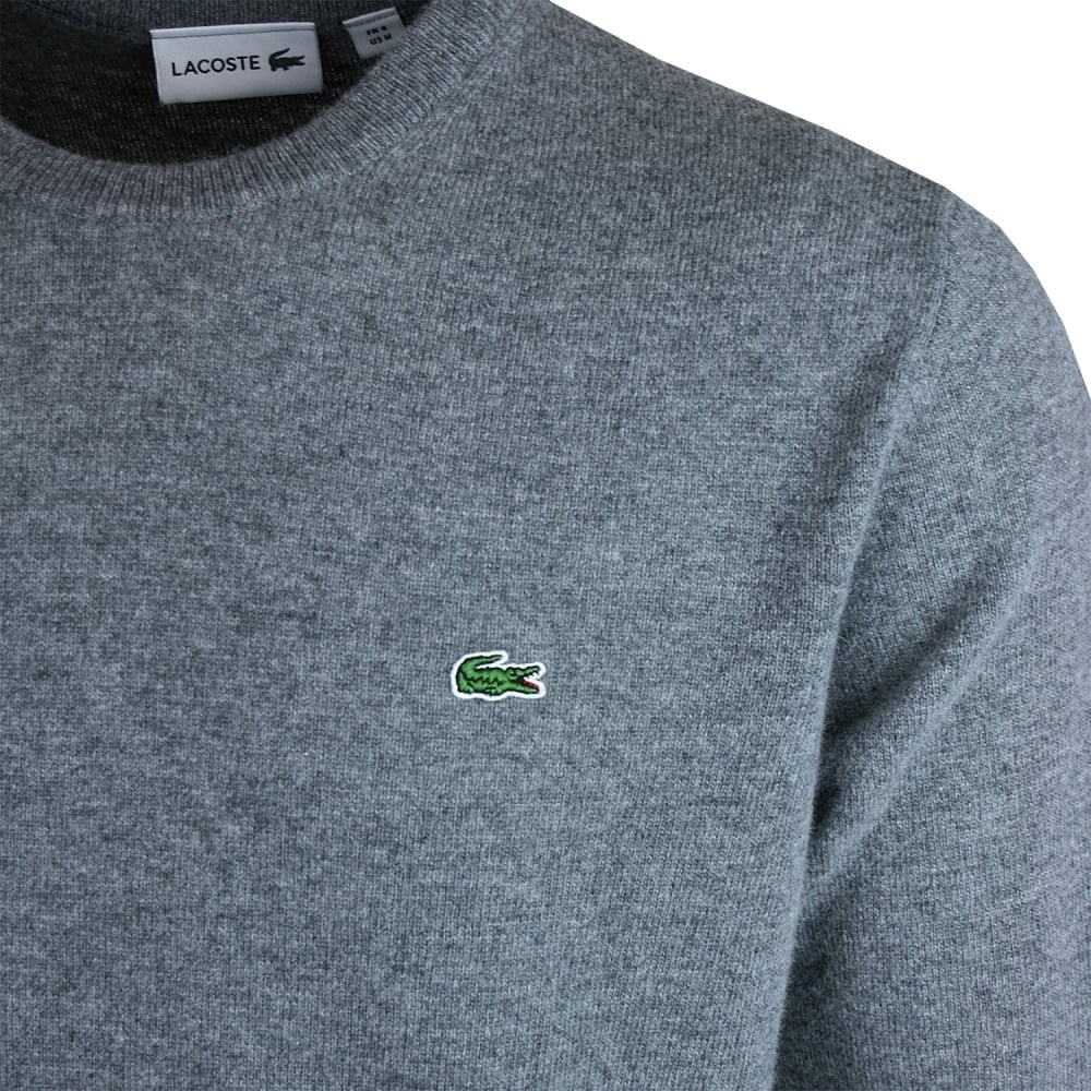 Lacoste Classic Crew Neck Grey Cotton Sweater