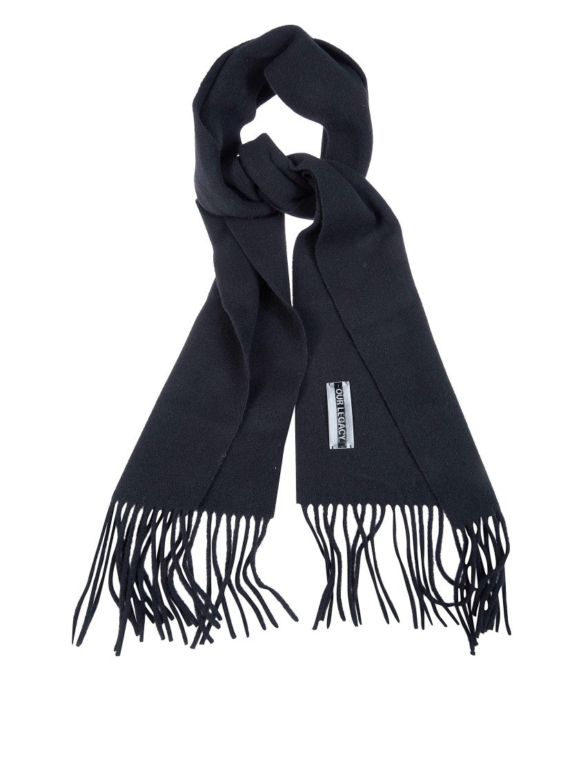 Our Legacy Black Estate Fringed Scarf