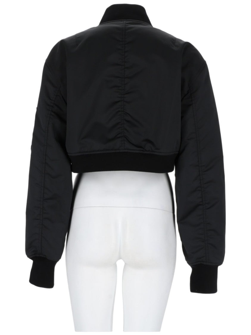 Balenciaga Cropped Bomber Jacket With Front Zip Closure