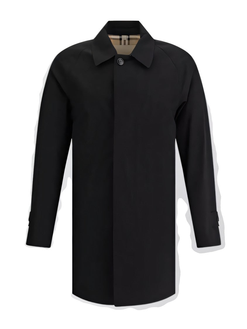 Burberry Black Cotton Cape With Classic Collar