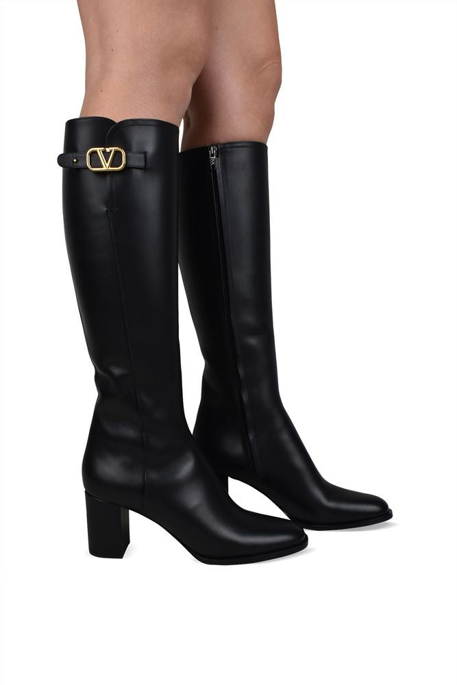 Valentino Garavani Garavani Vlogo Tall Boots With Signature Buckle