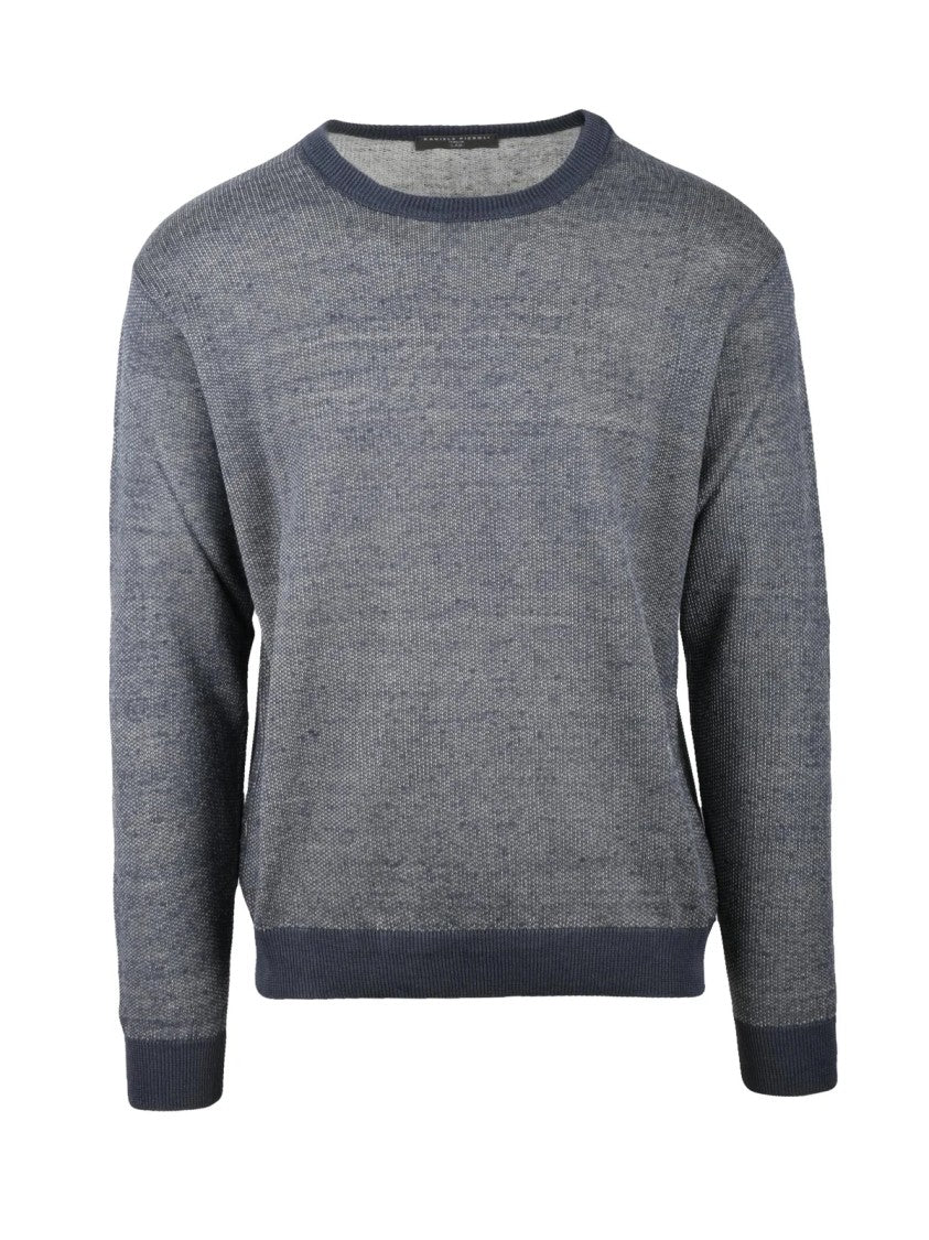 Daniele Fiesoli Grey Fine-Knit Linen-Blend Pullover