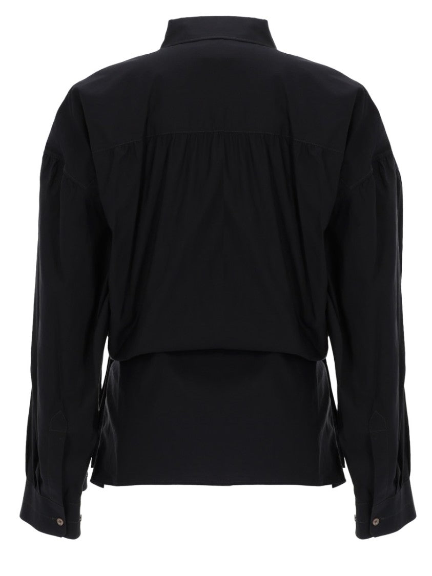 Lemaire Straight Collar Twisted Wrap Cotton-Blend Shirt