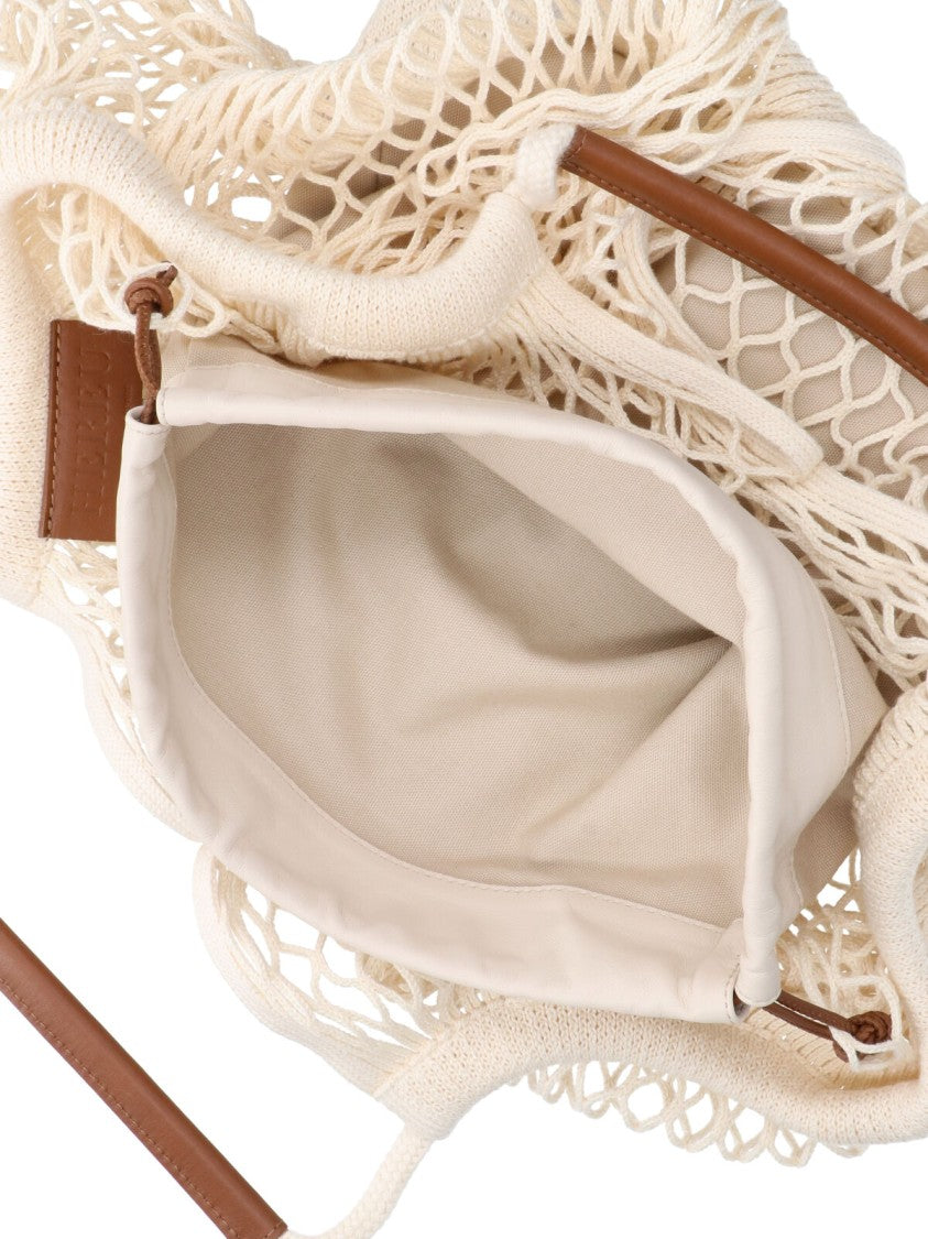 Hereu Beige Open-Weave Net Bag Removable Pouch