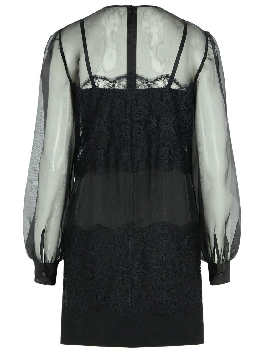 Dolce & Gabbana Black Silk Organza Dress