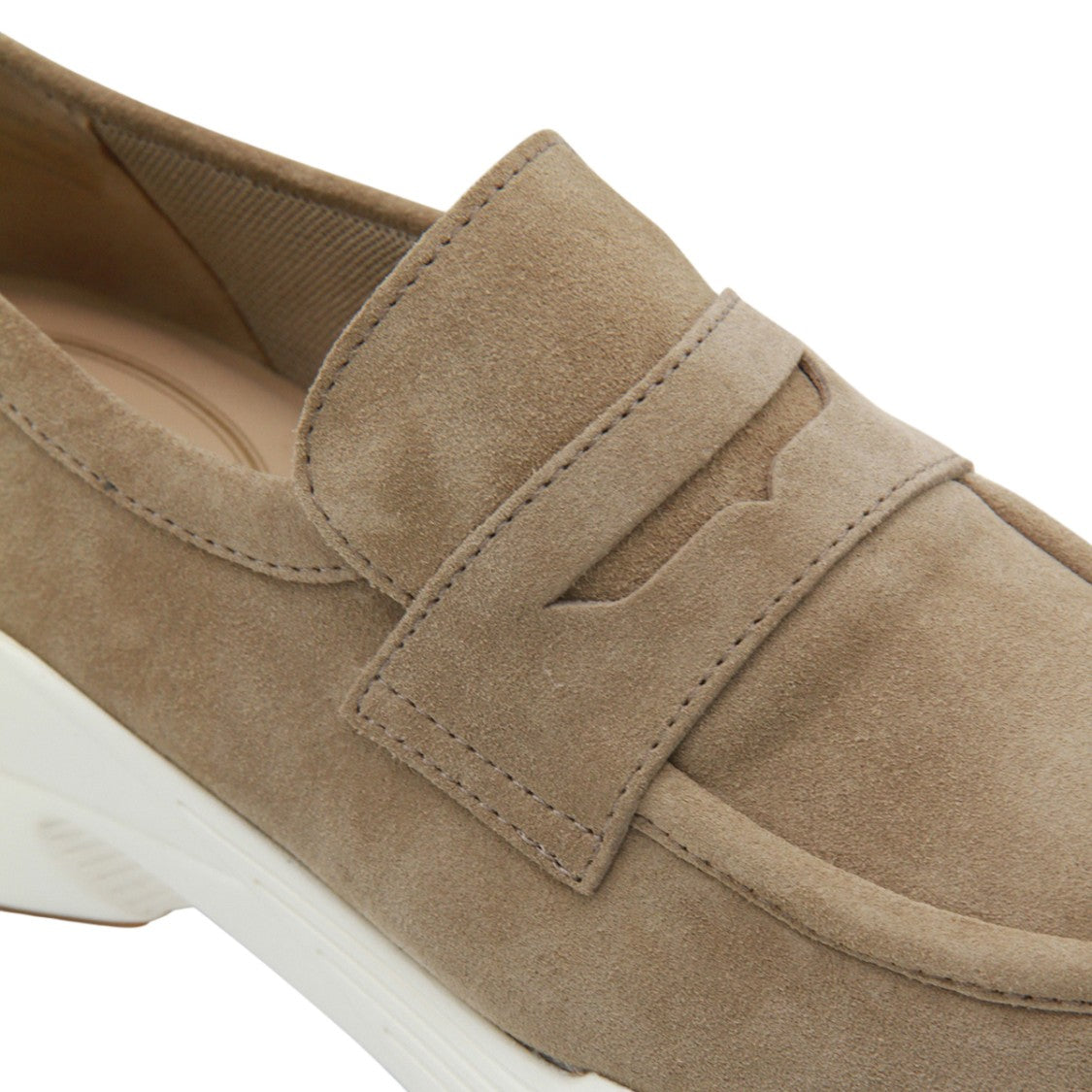 Tod's Suede Loafer Flats With Rubber Sole