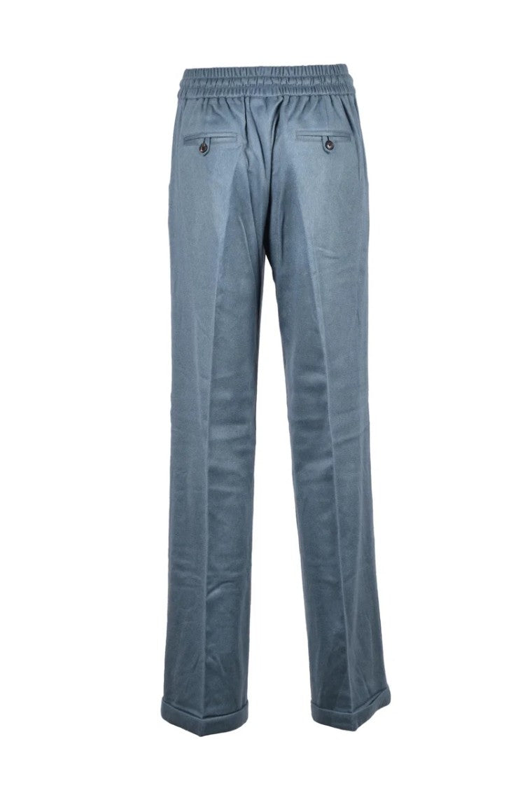 Kiton Sage Green Straight-Leg Trousers