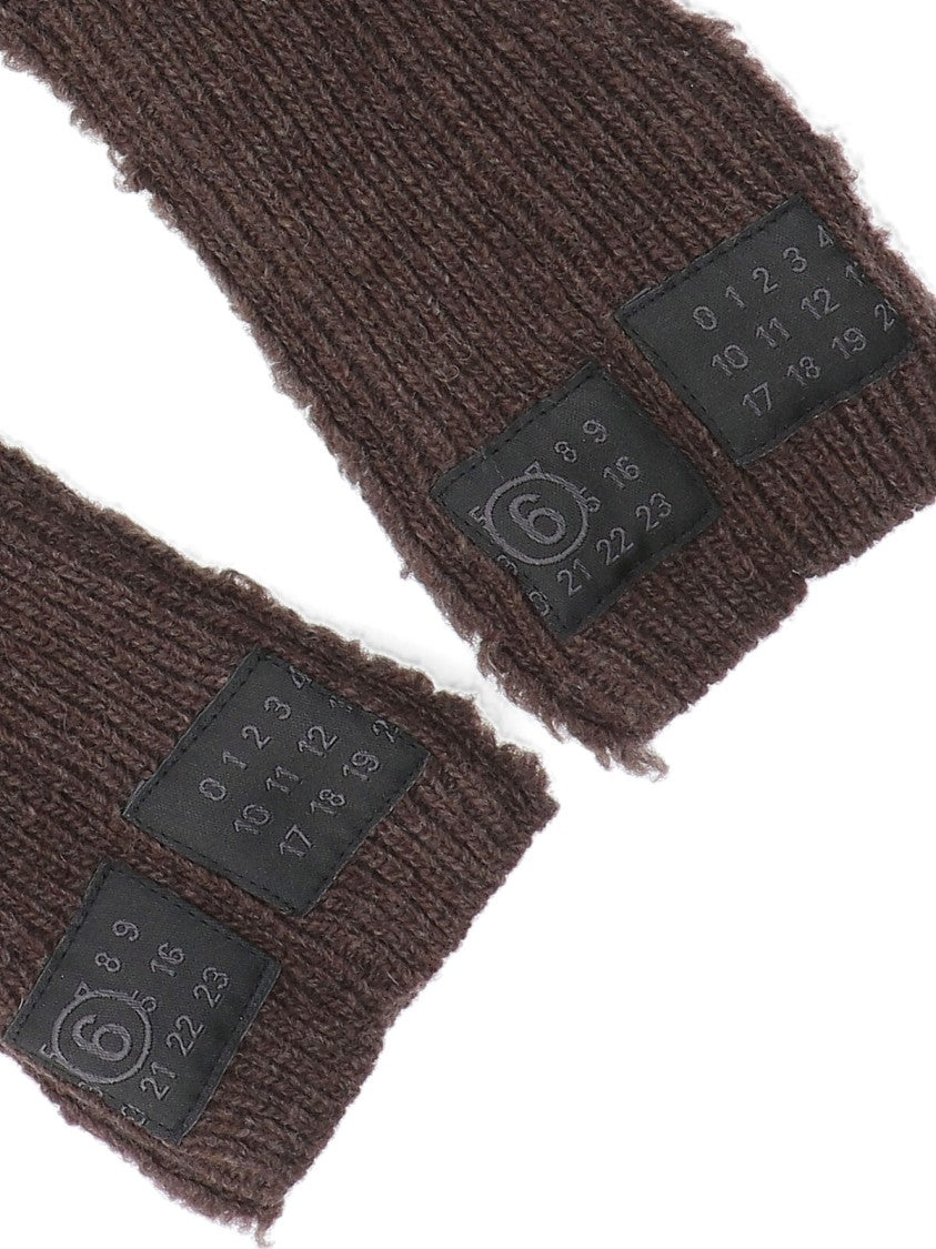 Mm6 By Maison Margiela Classic Brown Gloves With Smooth Texture