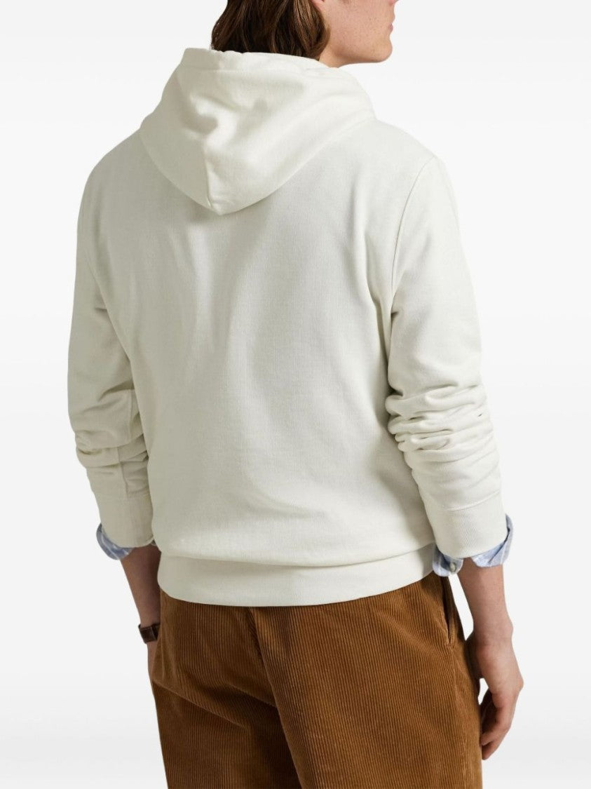 Polo Ralph Lauren Relaxed-Fit White Hooded Sweatshirt With Bear Graphic